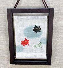 ミニ木枠タペストリー 金魚 夏インテリア飾り 季節のタペストリー 新品