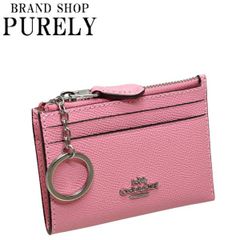 コーチ 財布 レディース COACH コインケース クロスグレイン レザー ミニ ID スキニー ポーチ 88250 SVVDT フラワーピンク