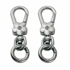 【迅速発送】LMAPUR キーホルダー 金具 2個セット スプリングキーリング ナスカン キーホルダー パーツ 回転フック 丸カン付き ワンタッチ ハンドメイド アクセサリー 手作り 素材 DIY 副資材 手芸用品