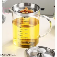 オイルポット 耐熱ガラス 油こし器 油こし イル残留物をろ過 キッチン用品 家庭用 油ポット レストラン向け あぶらこし ろ過 フィルターxz