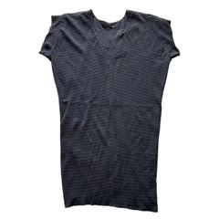 BALENCIAGA バレンシアガ 半袖ワンピースグレー ユーネック シルク レディース サイズ36 Sサイズ