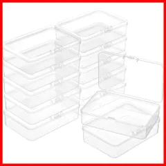 12個 PPプラスチック収納ケース ヒンジ付き BENECREAT 長方形 9.45x6.7x2.7cm 透明ビーズコンテナ クリアボックス 小物入れ 防塵ケース アクセサリー用 オフィス用品