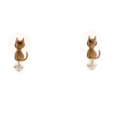 K10PG　ピアス　pierced earrings　ジルコニア　総重量約0.2g