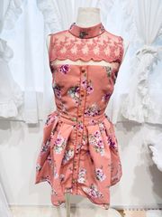 LIZ LISA リズリサ レース花柄スカラップノースリーブワンピース