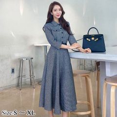 【グラシア】キャバドレス ロングドレス フレア Aライン ハイウエスト ワンピース キャバ嬢 キャバクラ ラウンジ 七分袖 千鳥柄 クラシカル レディース