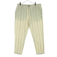 ZARA ザラ ストライプ柄 リネン混 薄手 ロングパンツ 46 ベージュ メンズ 古着