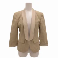 ダブルスタンダードクロージング ダブスタ DOUBLE STANDARD CLOTHING テーラードジャケット ブレザー ストライプ 背抜き ALBINO TORELLO VIERA 38 M ベージュ ■GY09 /FT 0919のサムネイル