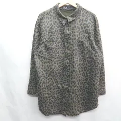 ◇ ⊇ ZARA ザラ 蛇柄 長袖 ジャケット サイズM カーキ系 レディース E  【1408220053568】