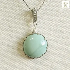 シラス オパール ネックレスS・抹茶×シルバー