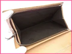 コーチ L字ファスナー財布 二つ折り シグネチャー ストライプ ベージュ×ブラウン COACH F1821