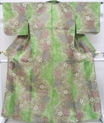【京松】【着物】 浴衣 有松絞り 紅葉に花文 身丈約165cm 裄丈約66cm r7z06-546