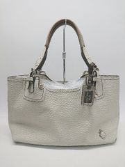 ◇ PELLE BORSA ペレボルサ 大人女子 チャーム付き レザー調 ハンド バッグ ホワイト ベージュ系 レディース P  【1402160011213】