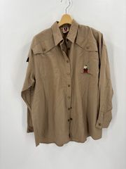 【希少デザイン】BALLY U コレクション 刺繍シャツ 長袖 ブラウン系 メンズM バリー