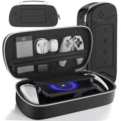 【人気商品】PS5 PS5 リモートプレイヤーポーチ 収納バッグ 付属品収納可 大容量 Portal 全面保護 ケース 耐衝撃 Portal対応】PSポータブル 持ち運び便利 【PS5 ブラック