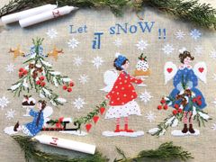 🟩⬜🟥 ＊送料込＊イタリア のクロスステッチ チャート 図案 💟 LILLI  VIOLETTE 💟 リリ・ヴィオレット【Let It snow 】🔸❄雪を降らせましょう❄🔸リリーさん 輸入図案 雪 ツリー ケーキ
