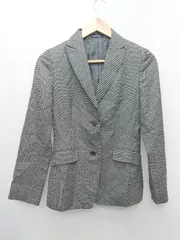 ◇ NEWYORKER ニューヨーカー ウール100% ビジネス オフィス 長袖 ジャケット サイズ7AR グレー レディース P  【1402080015957】