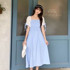シャーリングリボンワンピース