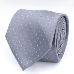 パーフェクトスーツ ブランド ネクタイ ドット柄 小紋柄 メンズ グレー P.S.FA 【中古】