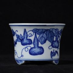 中国美術 青花三星冬瓜蓋缶 工芸品 美術品 置物 中国美術 青花三星冬瓜蓋缶 工芸品 美術品 置物 - メルカリ