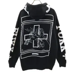 フレッシュアイアム バックプリント 長袖 スウェットパーカー M ブラック FRESH i AM 裏起毛 メンズ