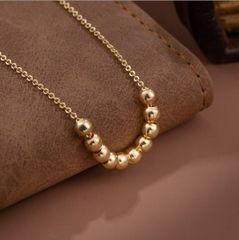 新品 ブロンズ銅 ネックレス ゴールドボール 韓国 オルチャン