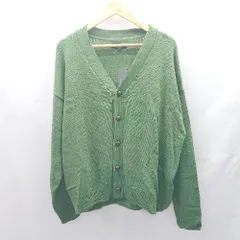 ◇ ⊇◎●未使用● MONO-MART モノマート ビッグシルエット 長袖 ニット カーディガン サイズM グリーン メンズ E  【1412090013638】