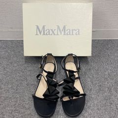 【NPA】MaxMara マックスマーラ エナメルサンダル ブラック 黒
