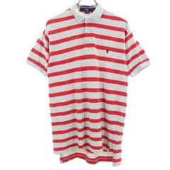 ポロスポーツラルフローレン ボーダー柄 半袖 ポロシャツ S グレー POLO SPORT RALPH LAUREN 鹿の子 メンズ 古着 【240502】