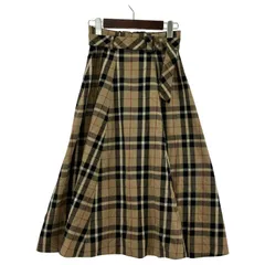 MISCH MASCH ミッシュマッシュ ベルト付き チェック フレアスカート size36/ベージュ×ブラック