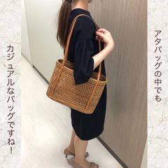 アタバッグ 直輸入 透かし カゴバッグ バリ島 カジュアル モダン ショルダーバッグ 通勤用 大きめ だ円 かご 籠バッグ 肩掛け オーバル型 ATA-220