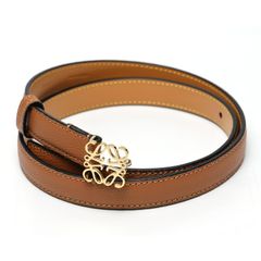 ロエベ / LOEWE　アナグラム ベルト　# 75　ペブルグレインカーフ　タン/ゴールド金具　【中古】 商品番号 S-158683