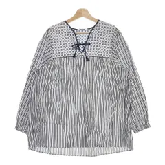 Toujours BLOCK PRINT ETHNIC SMOCK 2023 定価60500円 サイズ2 チュニック ホワイト ブルー レディース トゥジュー【中古】4-1129M♪ Toujours BLOCK PRINT ETHNIC SMOCK 2023 定価60500円 サイズ2