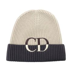 新品同様 DIOR ディオール 213MB01AT371 CD ICON エンブロイダリー バイカラー ニット キャップ ニット帽 帽子 47245