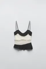 ZARA(ザラ) レース コンビ ニット トップス