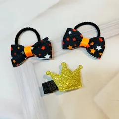 ベビーキッズ　ヘアアクセ　ヘアゴム　ヘアピン　星柄　リボン　ハロウィン　王冠　誕生日