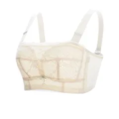 ☆ ホワイト ☆ 36/80D ☆ 着痩せブラ チューブトップ mmbr125a チューブトップ ブラ チューブブラ ストラップレス ストラップなし ブラトップ 胸を抑える 胸を小さく見せる 胸パッド 下着 カップ付き ノンワイヤー ワイヤーなし レース