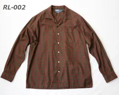 ［USED］Polo Ralph Lauren ポロ ラルフ ローレン 古着 ラルフ シャツ古着 チェック柄CORBRIDGE/コーブリッジ オープンカラーシャツ Lサイズrl-002