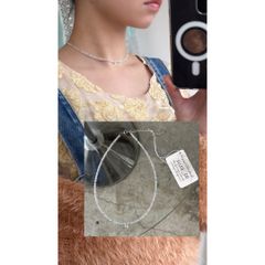 moi_co / necklace チョーカー ブルーカルセドニー ホワイトトパーズ 水晶