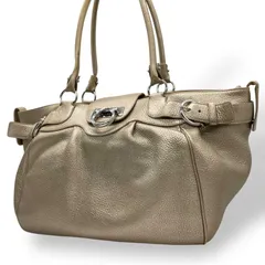 サルバトーレフェラガモ Salvatore Ferragamo ガンチーニ マリッサ ハンドバッグ　ワンショルダー レザー　本革　ベージュ　シルバー金具　ファスナー開閉　レディース　T