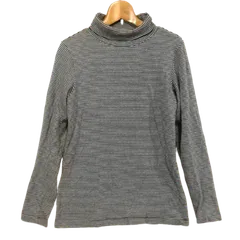 無印良品 長袖 シャツ ホワイト×ブラック 春夏秋 Mサイズ　a137