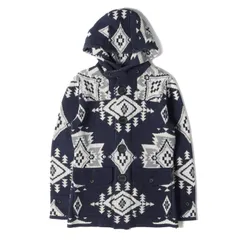 美品 TMT ティーエムティー コート ネイティブ柄 ジャガードニット ダッフルコート NATIVE JACQUARD KNIT DUFFEL COAT 17AW ネイビー 紺 S アウター ジャケットのサムネイル