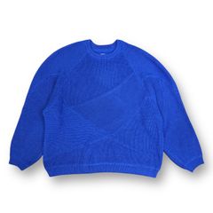 定価24200円 TIGHTBOOTH 23AW SPLICE KNIT SWEATER スプライスニットスウェット セーター タイトブース FW23-KN01 ブルー L  80294A3