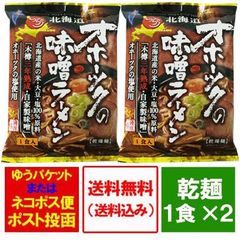オホーツクの味噌ラーメン 送料無料 オホーツクの味噌 ラーメン インスタントラーメン 袋麺 1袋×2個 オホーツクの塩 使用 みそラーメン 乾麺 インスタント袋麺 みそ味