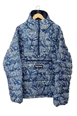 シュプリーム SUPREME 22AW Micro Down Half Zip Hooded Pullover Blue Paisley マイクロ ダウン ハーフ ジップ フーディー プルオーバー ジャケット ブルー ペイズリー M 青☆AA★■250316