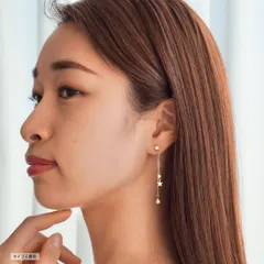 【パール/キュービックジルコニア 色:ゴールド 】[Adelina Style] ピアス レディース 人気 ラインストーン 揺れる 真珠 パールピアス 1ペア スタッドピアス キュービックジルコニア S925 純銀製 金属アレルギー対応 (タイプE)