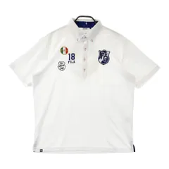 サイズ：3L FILA GOLF フィラゴルフ  半袖ポロシャツ ボタンダウン 総柄 ホワイト系 [240101386040]# ゴルフウェア メンズ ストスト