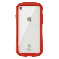 iFace Reflection iPhone SE(第3世代/第2世代)/8/7 ケース クリア 強化ガラス (レッド)【アイフォンse3 アイフォンse2 アイフォン8 カバー 透明 耐衝撃 米国MIL規格取得 ストラップホール付き】