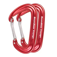 カラビナ クライミング 12kN【1200KG】高強度 登山用 小型 Voyage Dリング 7075アルミニウム合金 超軽量 ハンモック Boundless 緊急対策 レスキュー アウトドア用品 全3色