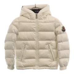 MONCLER (モンクレール) SALZMAN フード・ロゴワッペン付き ジップアップ ダウンジャケット ホワイト キッズ