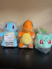 【新品・未使用】【定価以下セール】ポケモンセンターオリジナルぬいぐるみ　ヒトカゲ　ゼニガメ　フシギダネ　3体セット